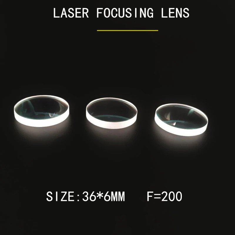 

Weimeng laser optical focusing glass 10 pcs 36*6mm F=200 JGS1 quartz glass material 1064nm AR Plano-convex For laser machine