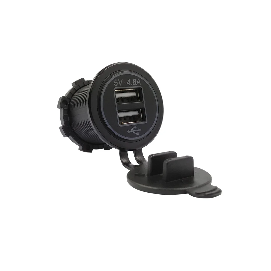 Dual USB 12 24 В 4.8A/DC Водонепроницаемый автомобильный адаптер Зарядное устройство