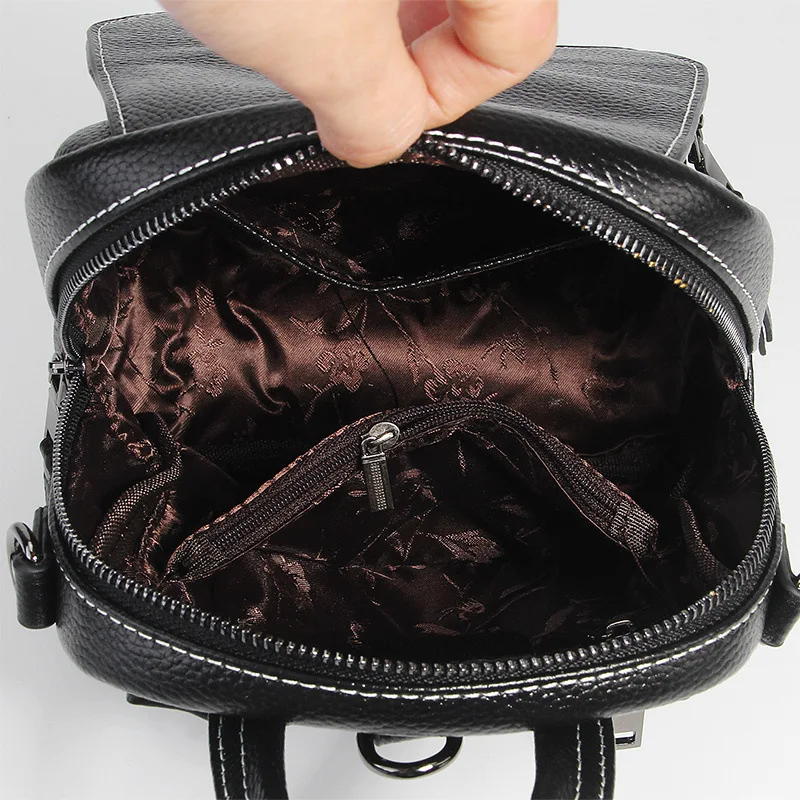 

Nesitu Grey Blue Black Red Brown Genuine Leather Cute Small Women's Backpack Female Young Girl Real Skin Shoulder Bags M1906