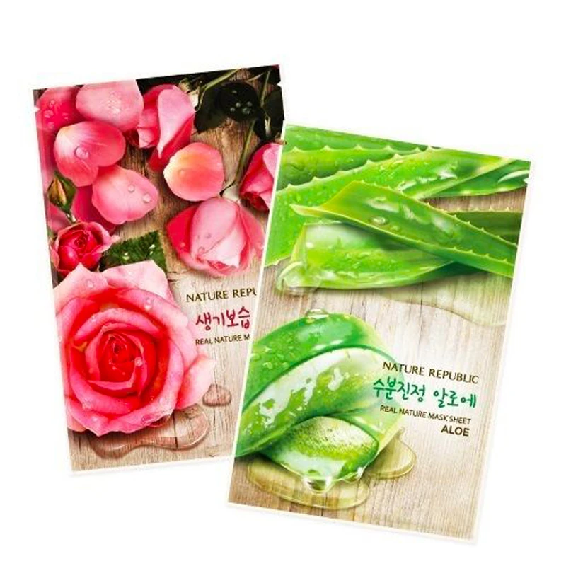 Korean Cosmetics NATURE REPUBLIC Real Nature Mask Sheet 3pcs Face Moisturizing Essence Oil Control Facial Whitening | Красота и
