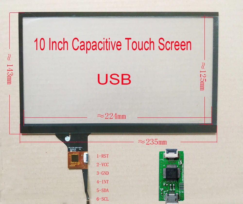 10 1 дюймов Capaivitve Touch для автомобиля DVD НАВИГАЦИЯ Carpc DIY Univesal GT928 6pin Raspberry Android FPC