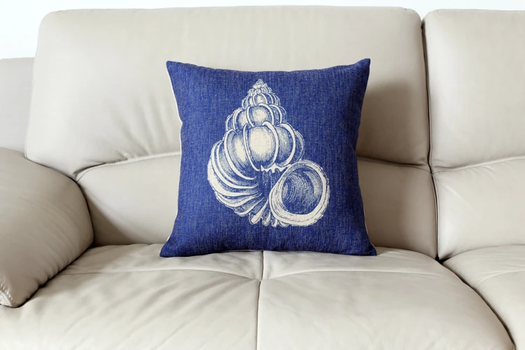 Подушка в морском стиле чехол s Синий прибрежное пляжное шикарное постельное