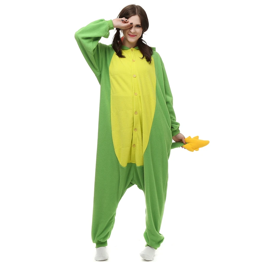 Взрослые флис Kigurumi Китай костюм дракона мультфильм животных Комбинезоны пижамы Хэллоуин карнавал-маскарад Вечерние комбинезон
