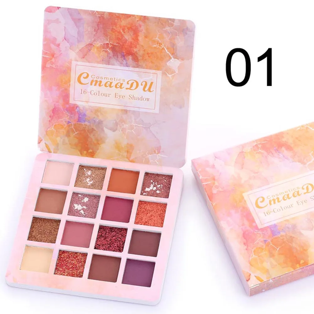 A1 16 Color Eyeshadow Palette Waterproof Smudge-Proof Lasting Colorfast Matte Shimmer Shining Eye Shadow - Цвет: A1