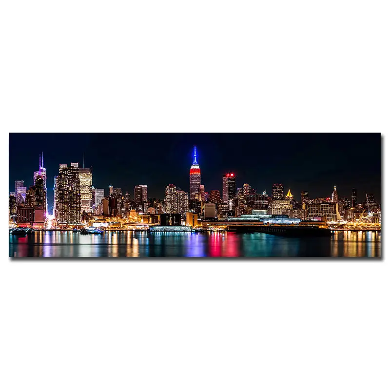 Цифровая фотопечать большого размера городское здание фотография ночного вида