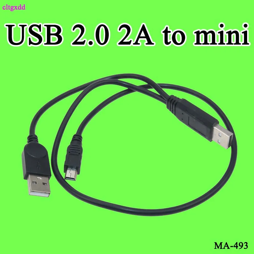 Cltgxdd USB2.0 USB 2 0 двойной A Тип 2A штекер к Мини 5 контактный Y образный кабель 7 м 70 см