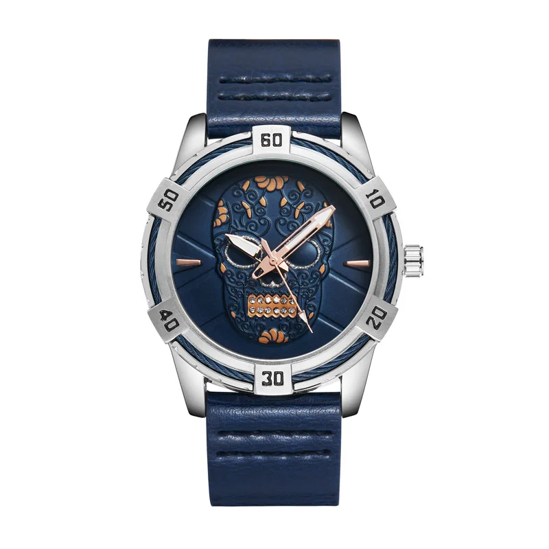 

BAGARI Top Brand Men Fashion Quartz Watch Mens Luxury Golden Skull Wristwatch Male Waterproof Clock Relogio Masculino