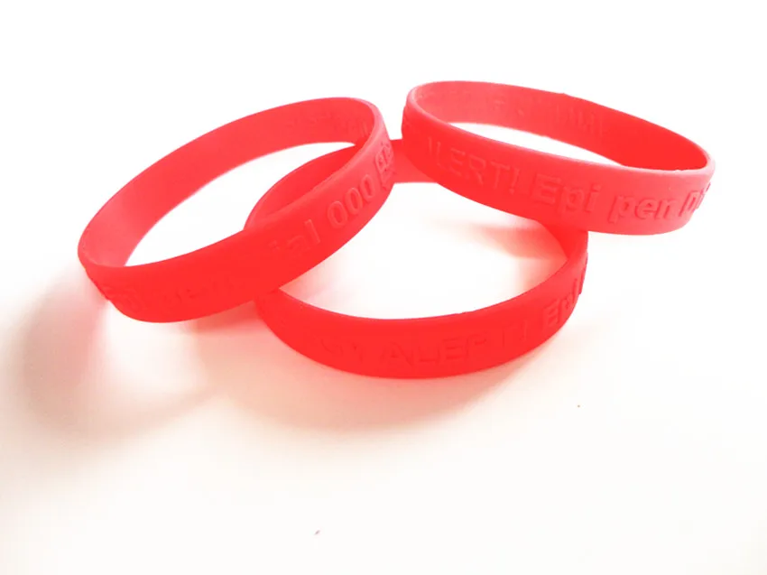 Custom Debossed silicone bracelet without logo print rubber wristband sports bands for gift or event 200pcs/lot DHL F | Украшения и