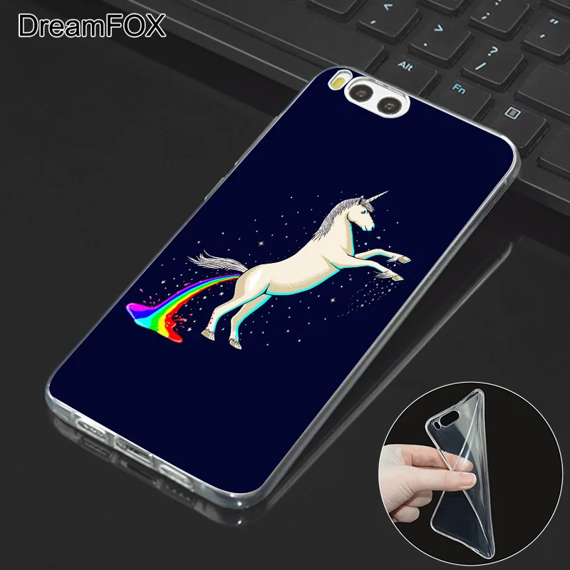 DREAMFOX L416 Rainbow Unicorn Horse Soft TPU Silicone Case Cover For Xiaomi Mi Note 2 3 4 5 6 8 SE M5 4C 4S 5C 5S 5X 6X A1 Plus |