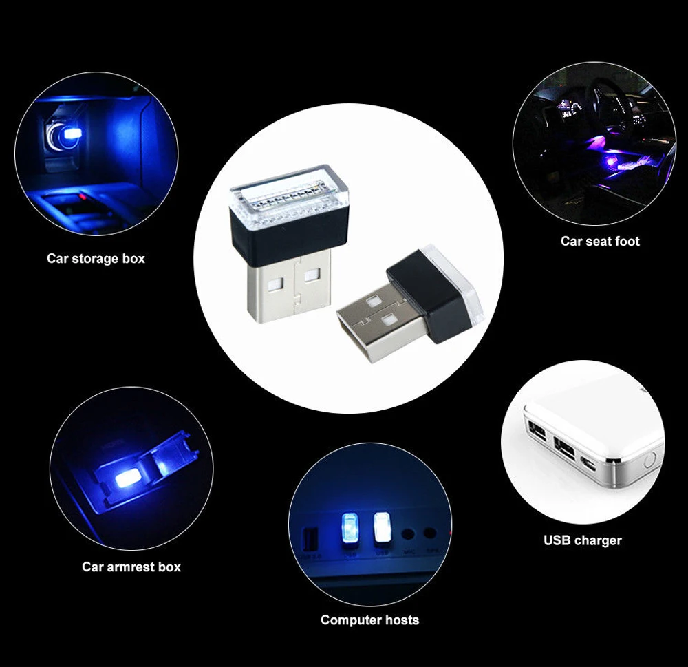 4 вида цветных гибких беспроводных неоновых светодиодных ламп USB для украшения