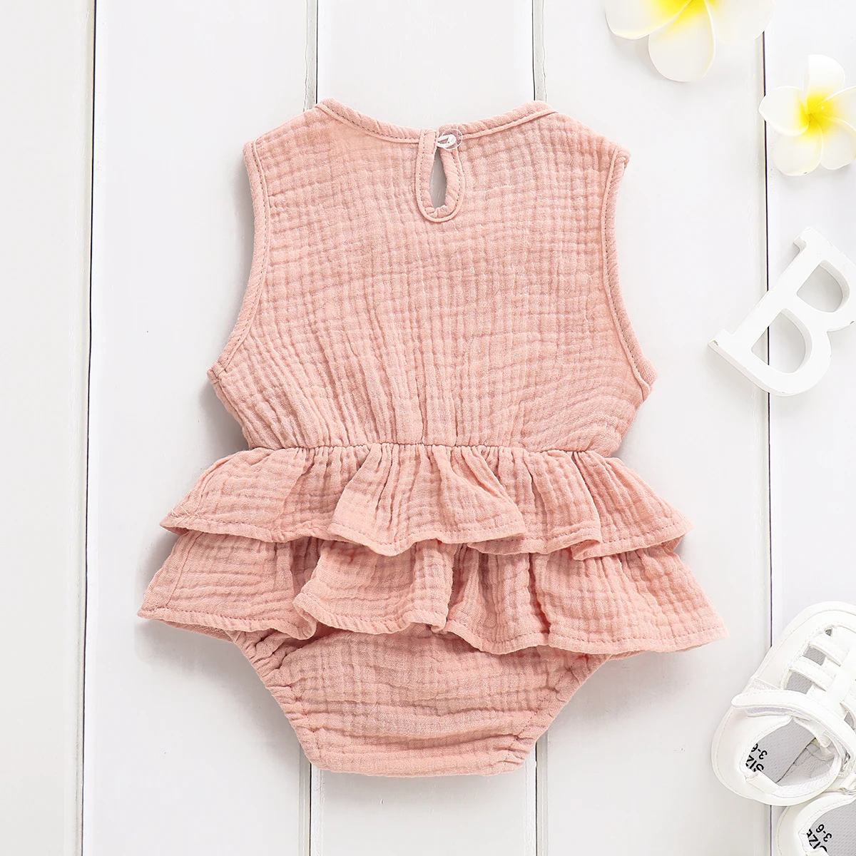 

Solid Newborn Kid Baby Girl Clothes Sleeveless Cotton Baby Romper Summer Infant Baby Girl Clothes 1PC Sunsuit Outfit #GY