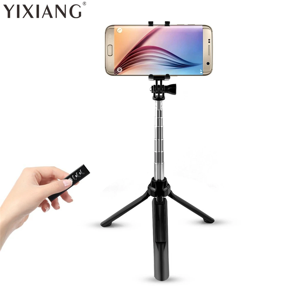 YIXIANG 3in 1 селфи палка штатив w 360 градусов вращения телефон клип крепление и Bluetooth