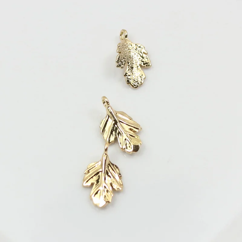 Подвески в виде кленового листа золотистого цвета аксессуары для изготовления
