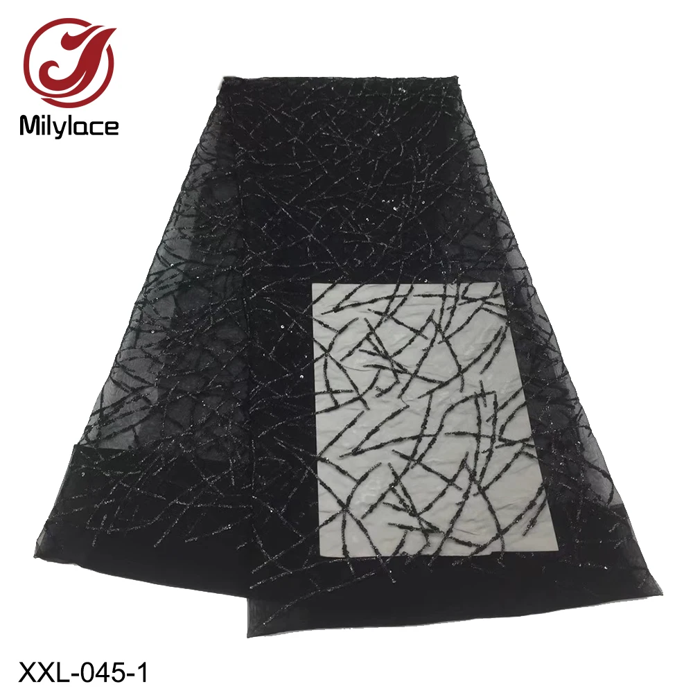 

Latest French Nigerian Laces Fabric High Quality Tulle African Laces Fabric for Wedding Party Dress XXL-045