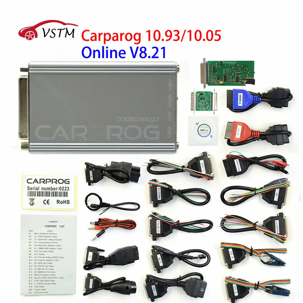 Инструмент для ремонта авто CARPROG V10.05 V10.9 или V8.21 онлайн версия программиста 74hc125 чип автомобиль прог с 21 адаптерами