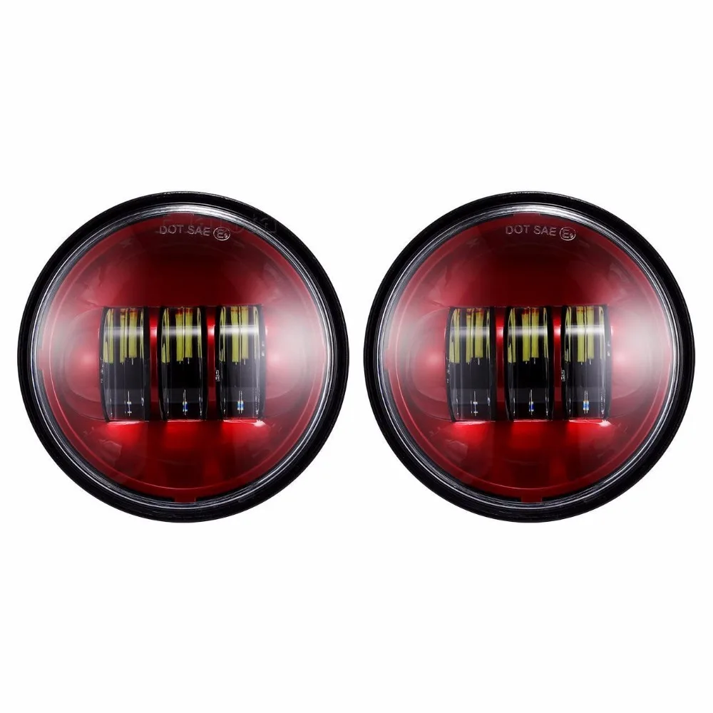 Bakuis Harley moto " Круглый H4 светодиодный HeadlIights с 4-1/2" прохождения лампы 4," светодиодный фонарь для Harley Davidson(красный