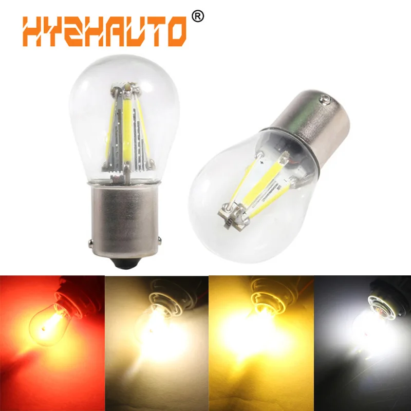 HYZHAUTO P21w LED 1156 Ba15s Filament Chip Bulbs For Auto Reversing Back-up Parking Lamp DRL 12-24V Car Lamp 2Pcs