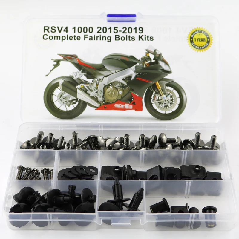 

Подходит для Aprilia RSV4 2015 2016 2017 2018, полный комплект болтов обтекателя, комплект зажимов для кузова мотоцикла, гайка скорости, комплект зажимов обтекателя