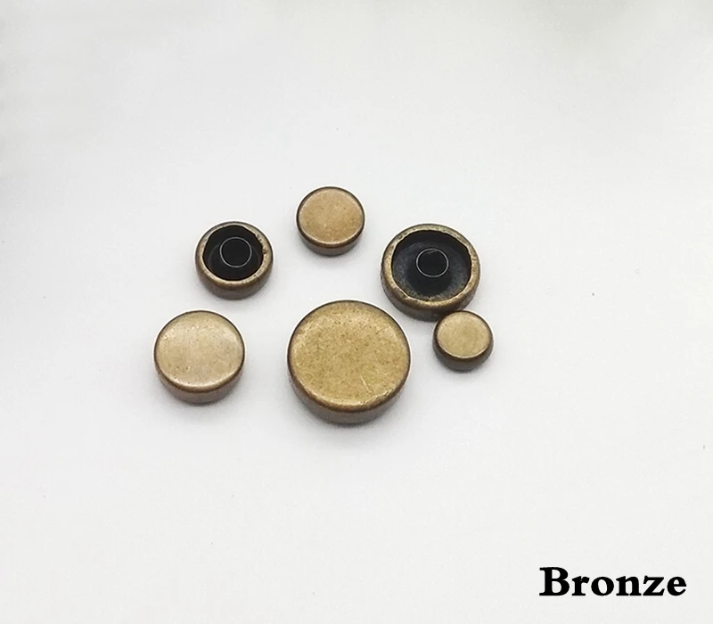 Bronze Плоская сторона Шахматная кнопка сплав Кепка с заклепками шпилька для сумки, шляпы, обуви, одежды, джинсы, кожаный чокер украшения для самодельного изготовления аксессуаров - Цвет: Bronze