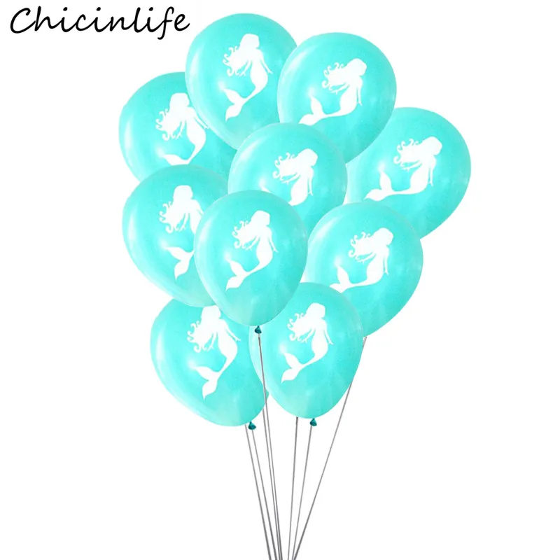 Chicinlife 10 ⑤ уп. синий/фиолетовый/смешанный цвет латексные воздушные шары русалки