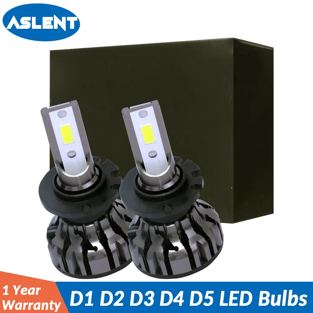 ASLENT 2 шт. подходит для D1S D2S D3S D4S D5S светодиодный лампы автомобилей головной светильник D1 D2 D3 D4 D5 D1R D2R D3R D4R Фары Светильник 6500K 12V 24V