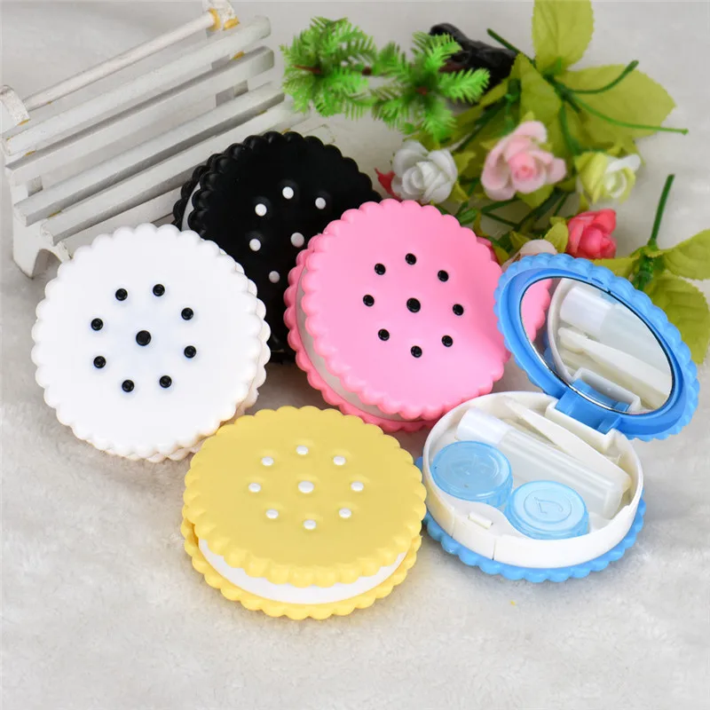 1 шт. чехол для контактных линз Cutie Biscuit конфетный цвет линзы печенья торта коробка