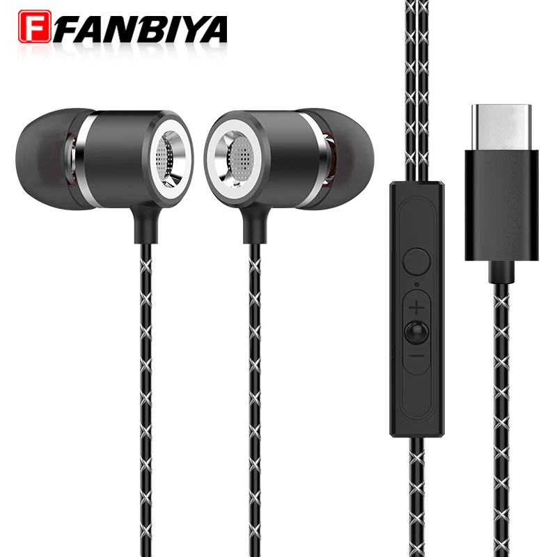 Fanbiya Hi Fi стерео Тип c наушники C Наушники Шум с шумоподавлением гарнитура