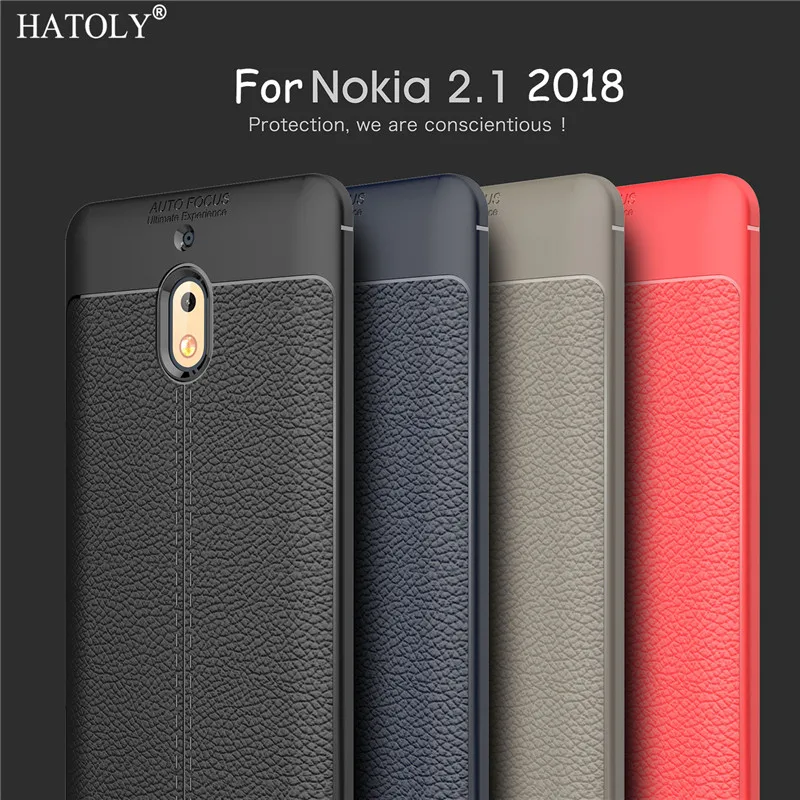 Для Capa Nokia 2 1 чехол личи ТПУ Прочный для телефона 2018 TA 1084 1080 Funda HATOLY|Бамперы| |