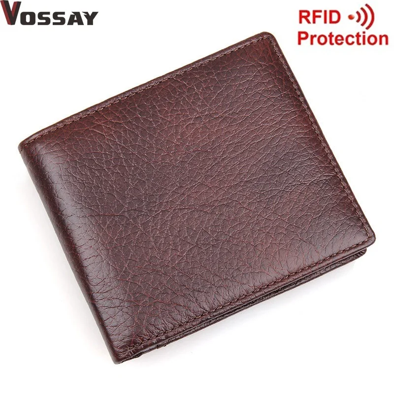RFID Бумажник Мужчины Подлинная Корова Кожаный Анти Сканирования Кошелек Защита