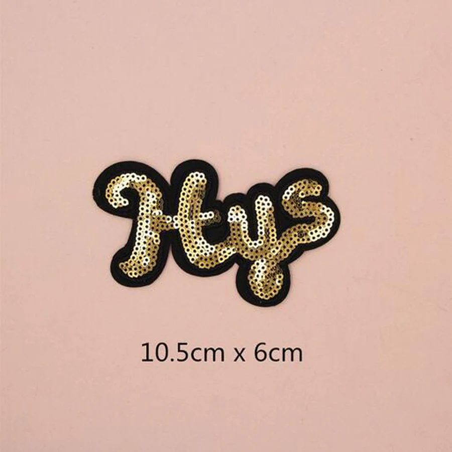 Нашивки с блестками Crown POW патчи для обуви вышивкой Аппликации сделай сам