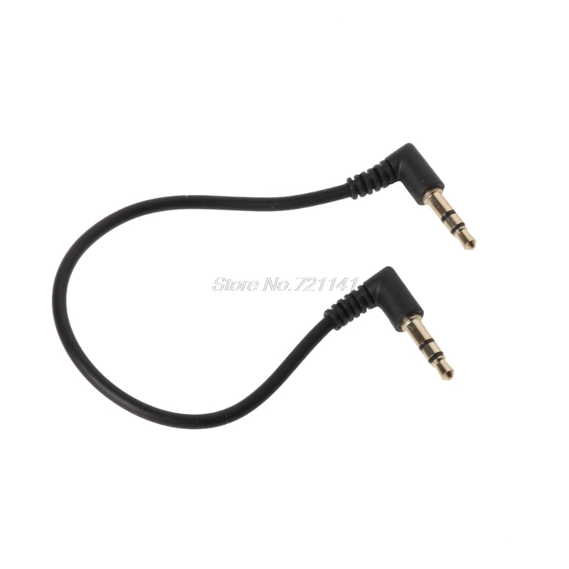 90 градусный прямоугольный 3 5 мм штекер стерео аудио кабель для автомобиля AUX - Фото №1