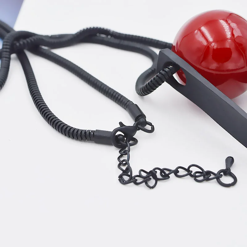 Women Long Necklace Collier Femme Fashion Triangle Red Ball Necklaces &amp Pendants For Female Black Chain Sweater Jewelry | Украшения и