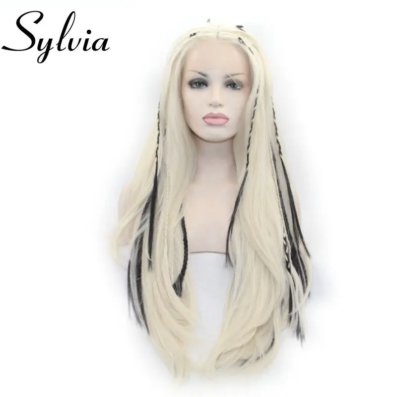 Натуральные Прямые парики Sylvia 613 # Colot светлые синтетические на сетке спереди с