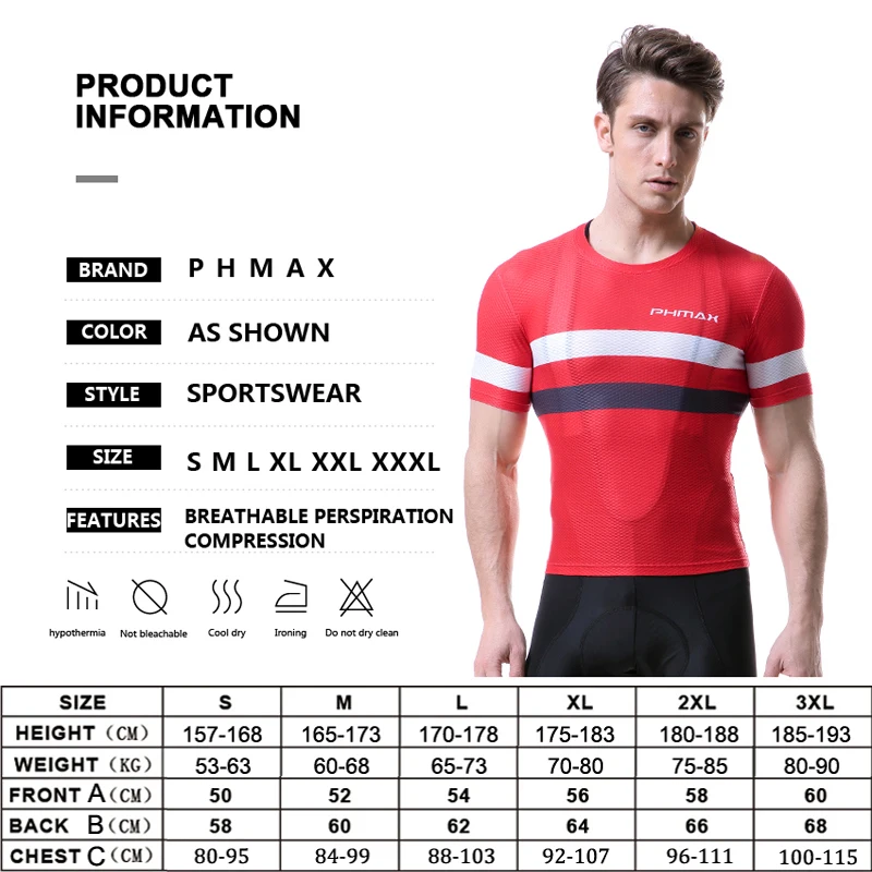 

PHMAX 2019 4 Colors Superlight Bike Cycling Base Layers Cool Mesh Bicycle Wear Breathable Cycling Jerseys For Men