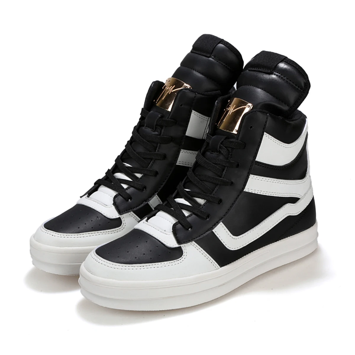 2019 Black White Men Fashion PU Leather Boots Big Size 39-45 Hot Style Ankle High Boys Platform Shoes | Обувь