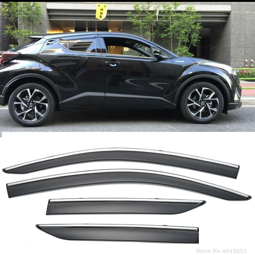 Автомобильный Стайлинг для Toyota C-HR CHR ABS Пластиковые оконные козырьки тенты дождь солнцезащитный дефлектор защита вентиляционные крышки Защита 4 шт