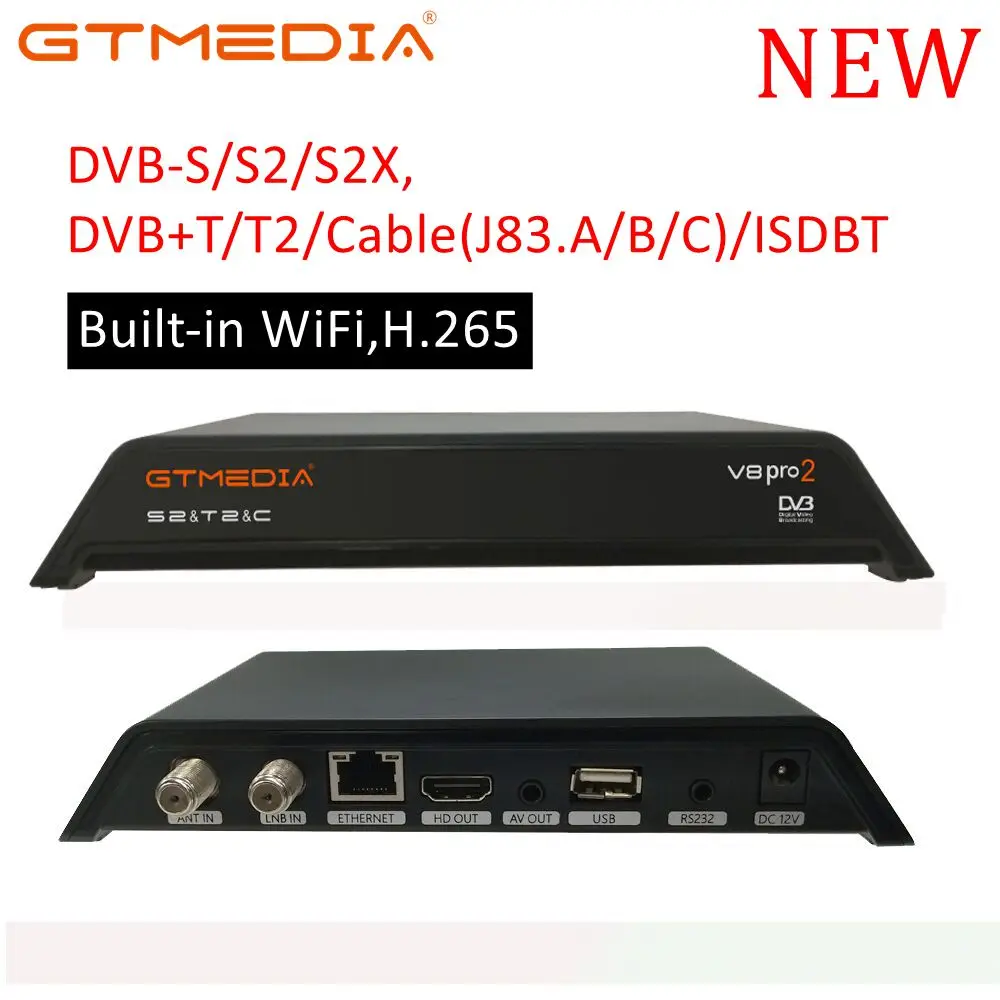 GTMedia v8 pro 2 WiFi HD DVB T2 цифровой наземный приемник телеприставка с мультимедийным