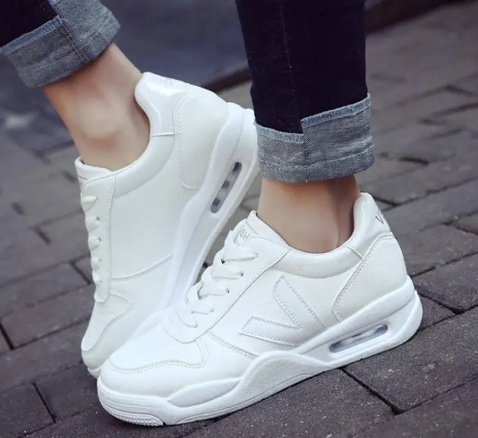 Бесплатная доставка 2019 Zapatos blancos Plataforma de primavera повседневные antideslizante para mujer cuero la