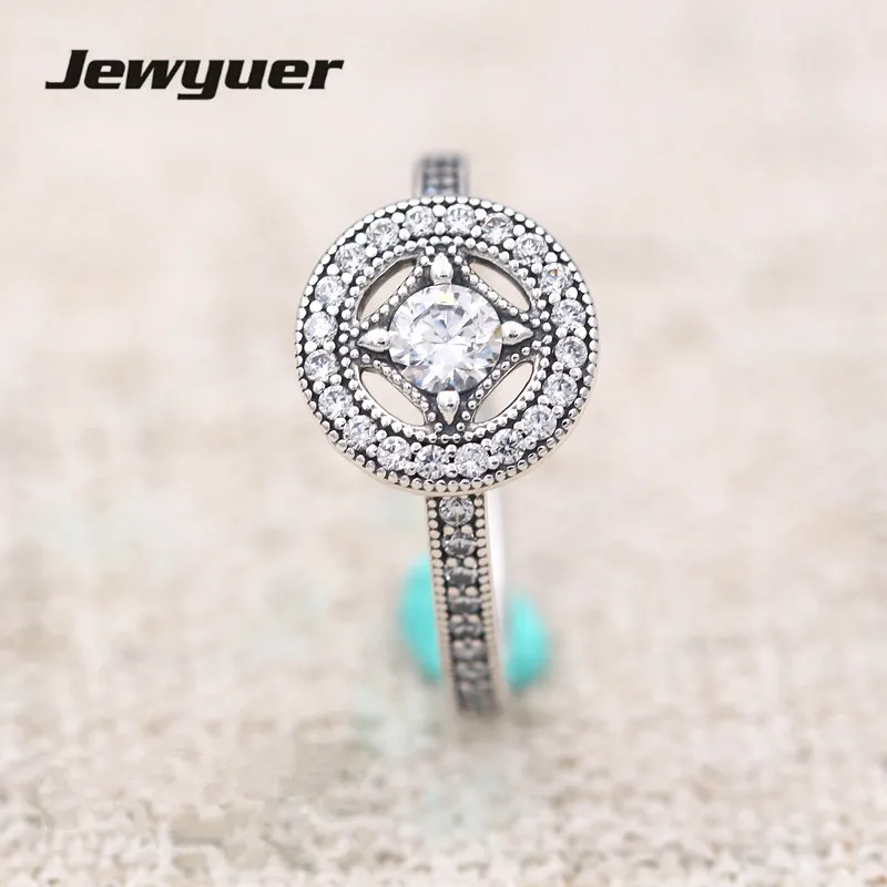 Новая Осенняя коллекция серебро Винтаж Allure кольцо стерлингового серебра 925 fine