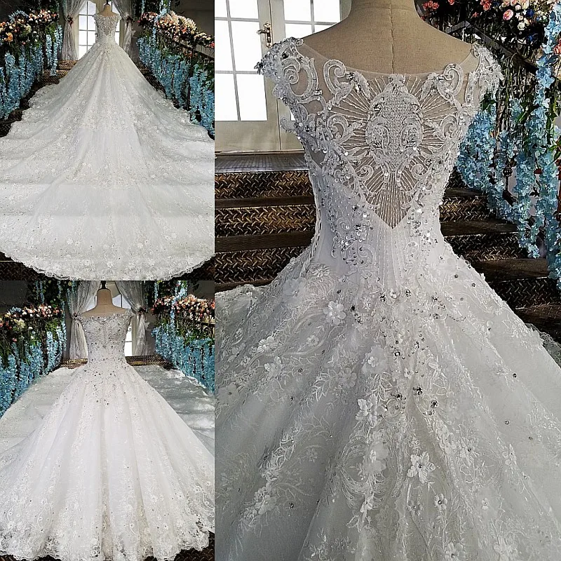 LS00158 vestido de noiva смотреть сквозь спину аппликация колпачки втулки кружева бальное