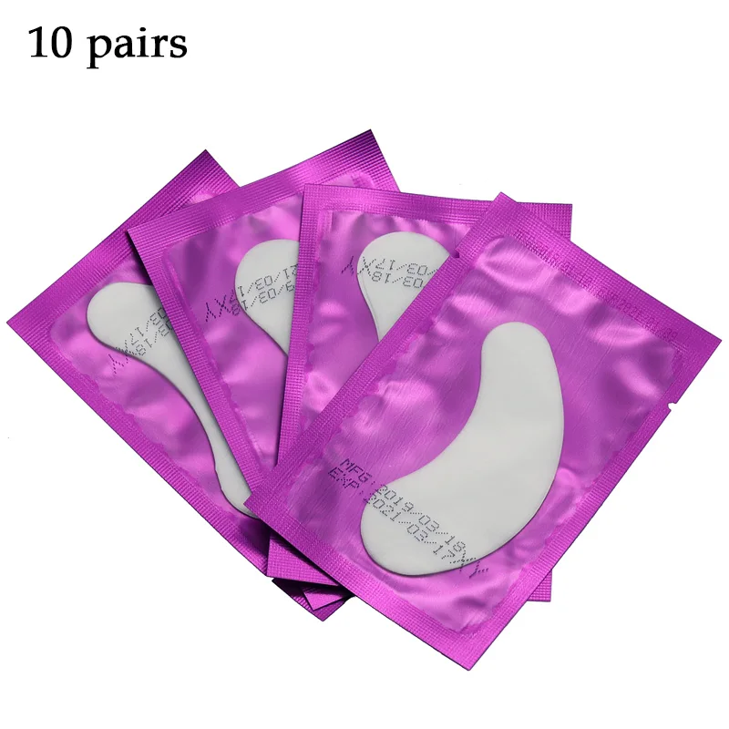 10 pairs purple 10 пар/упак. новые бумажные накладки для ресниц под глазами накладки для ресниц наращивание ресниц увлажняющие накладки для глаз наклейки Обертывания Набор инструментов для макияжа - Длина: 10 pairs purple
