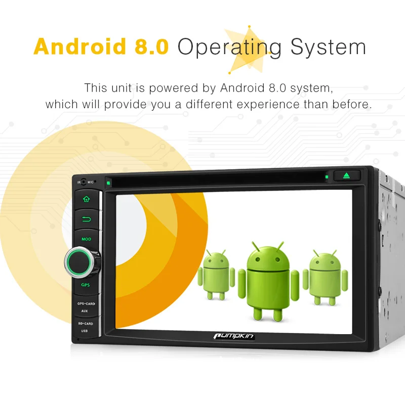 Тыква 6 2 &quotAndroid 8 0 Восьмиядерный 4G + 32G Универсальный двойной Din автомобильный