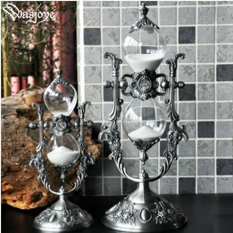 

European 15min /30min metal sand clock ampulheta hourglass 30 minutes sand watch with gift box for home decorationSL003