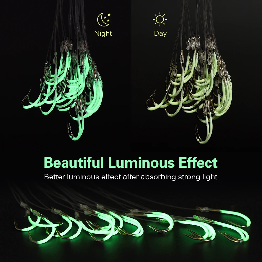 12-28 # светящиеся рыболовные крючки с леской зазубринами снасти аксессуары
