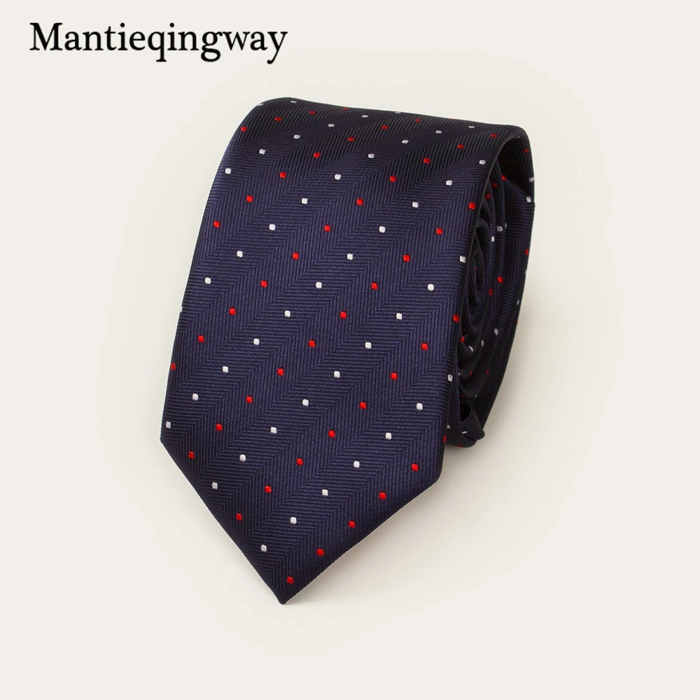 Mantieqingway 6 см галстук из искуственного шелка Узкий Gravata классические полосатые