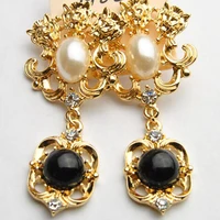 new baroque style vintage palace long earrings for women simulated pearl drop pendents earrings