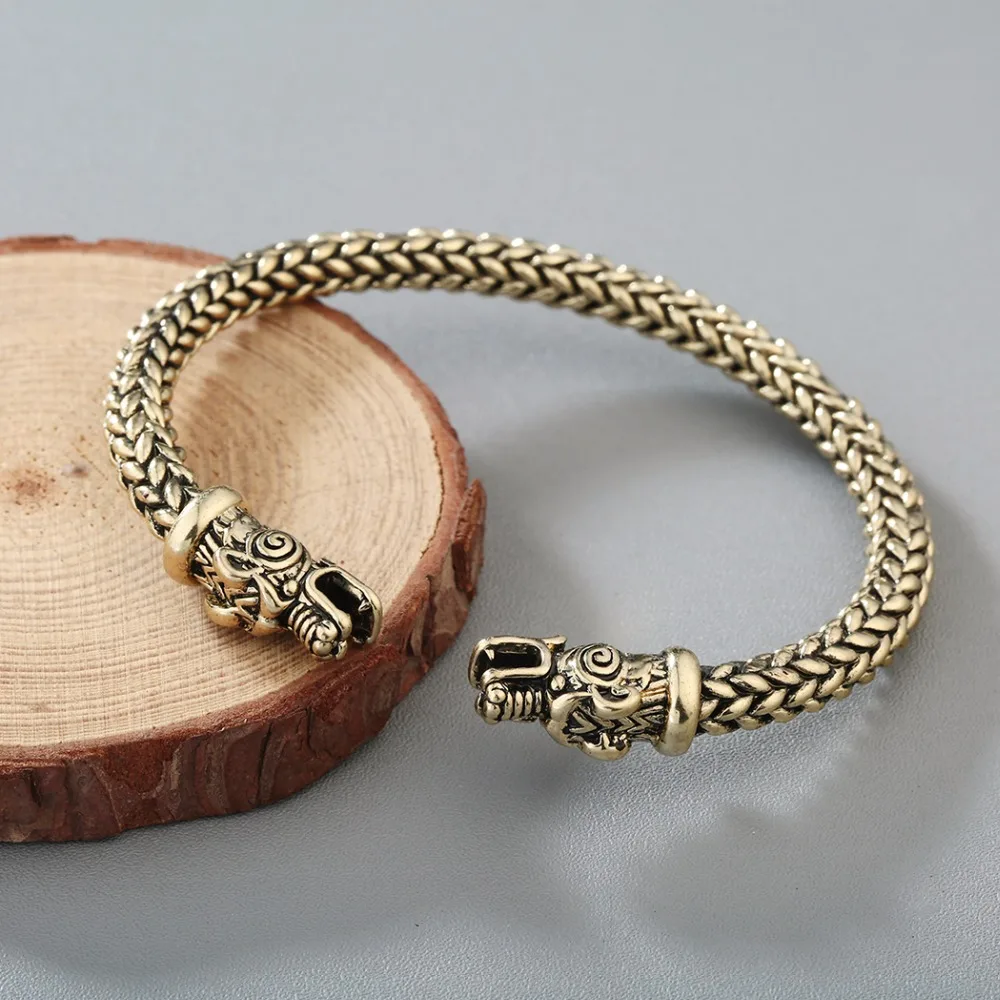 CHENGXUN мужской скандинавский Викинг браслет в виде дракона антикварное ювелирное