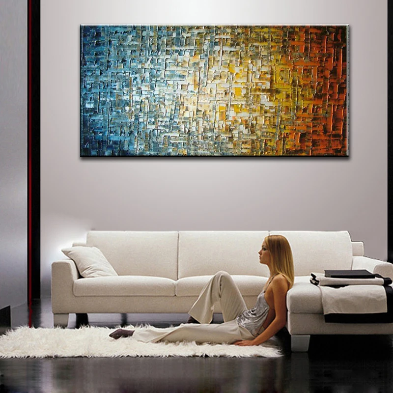 

100% hand painted oil painting Home decoration high quality knife painting pictures on canvas DM16080801