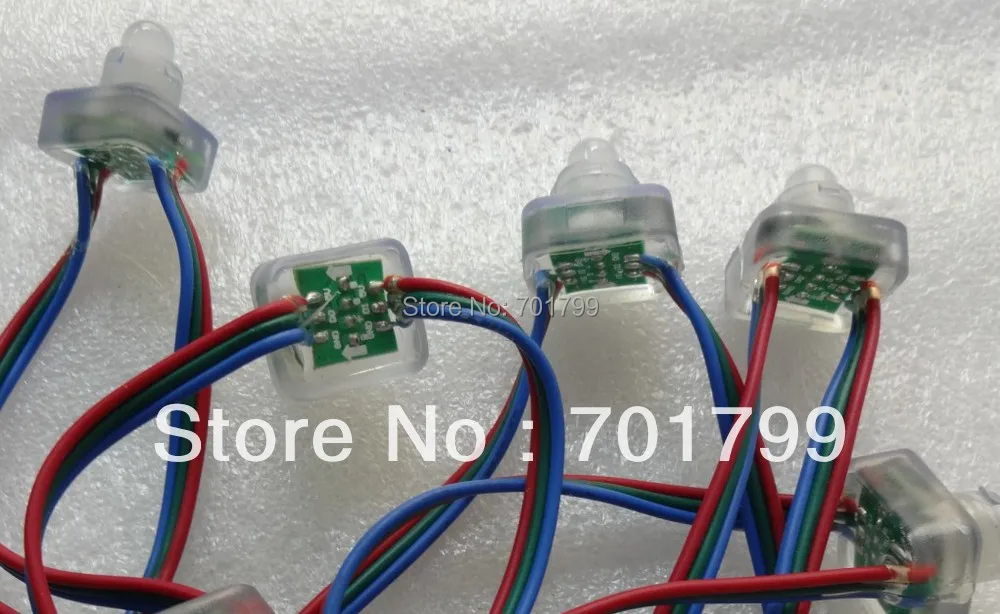 50 шт. DC5V WS2811 Светодиодный пиксельный узел IP68 номинальный цветной провод
