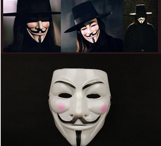 Горячая Распродажа Гай Фокс Маска Высокое качество ПВХ V for Vendetta Косплэй фильм